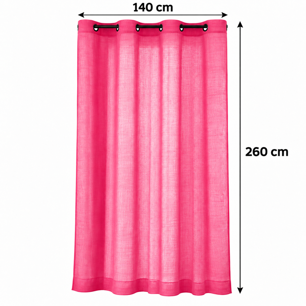 Cortina visillo rosa 140x260 cm