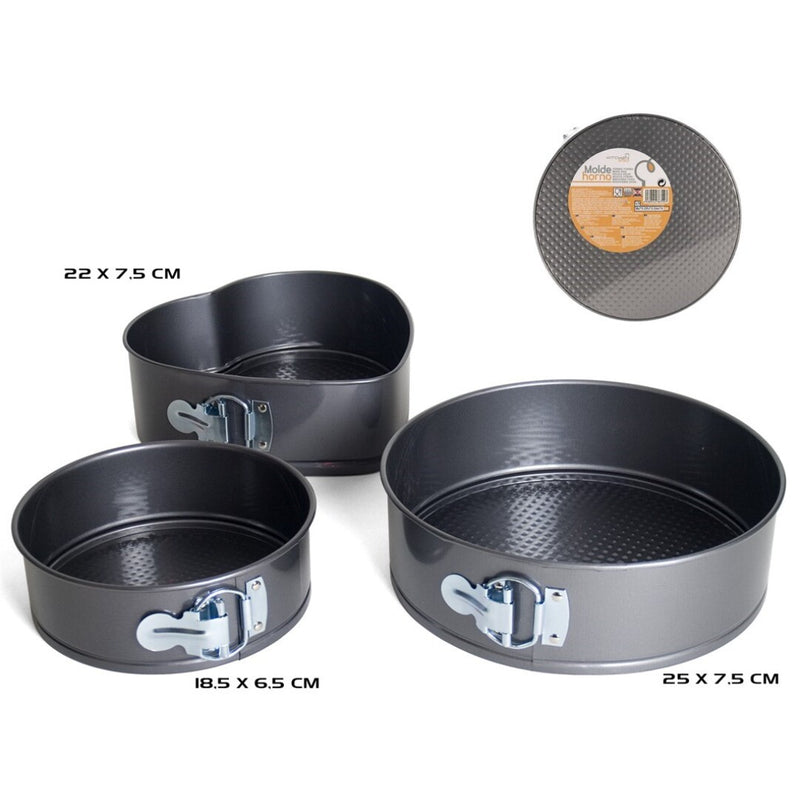 Set 3 Moldes Horno Metal 25-22-18,5 Cm