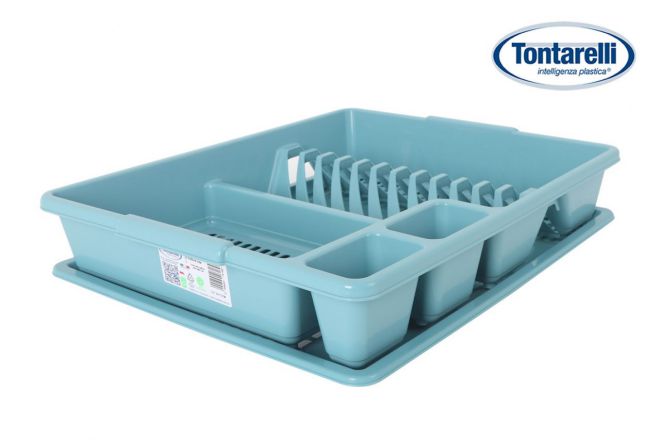 ESCURREPLATOS+BANDEJA 47x38 SCOLAP. AZUL DELFIN