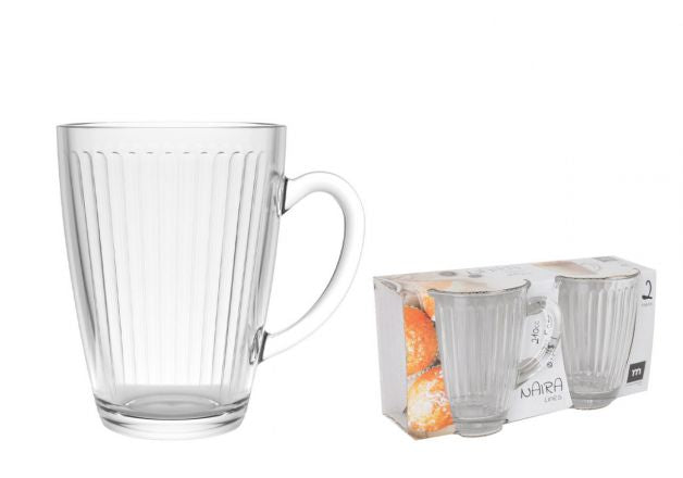 SET 2 TAZAS CAFE C/LECHE 21cl LINES NAIRA MD