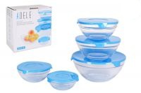 SET 5 BOLS DE CRISTAL CON TAPA AZUL