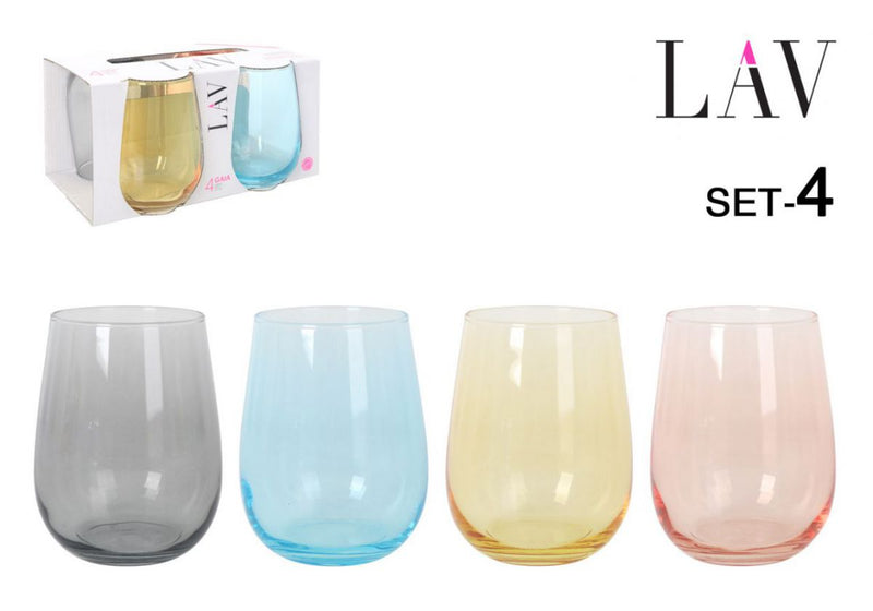 SET 4 VASOS 475cc GAIA COLORES
