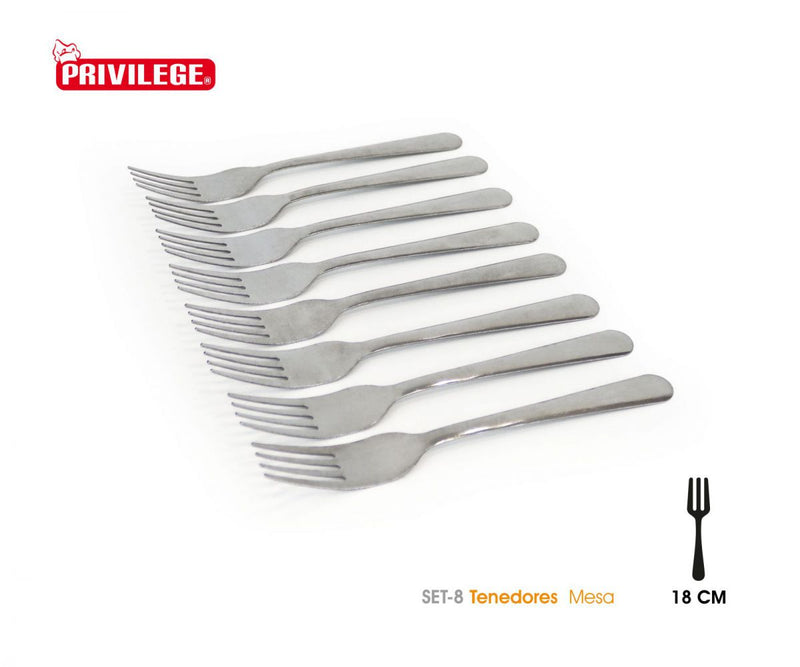 SET 8 TENEDORES MESA PRIVILEGE