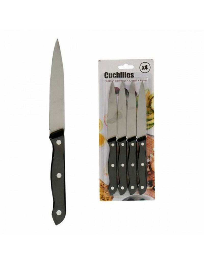 Set de Cuchillos Negro Acero Inoxidable (4 pcs)
