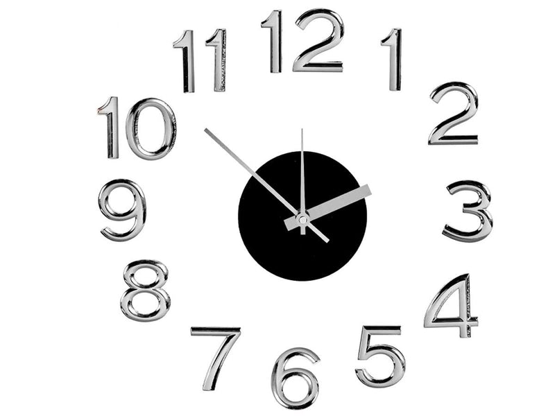 Reloj Pared Numeros Color Plateado