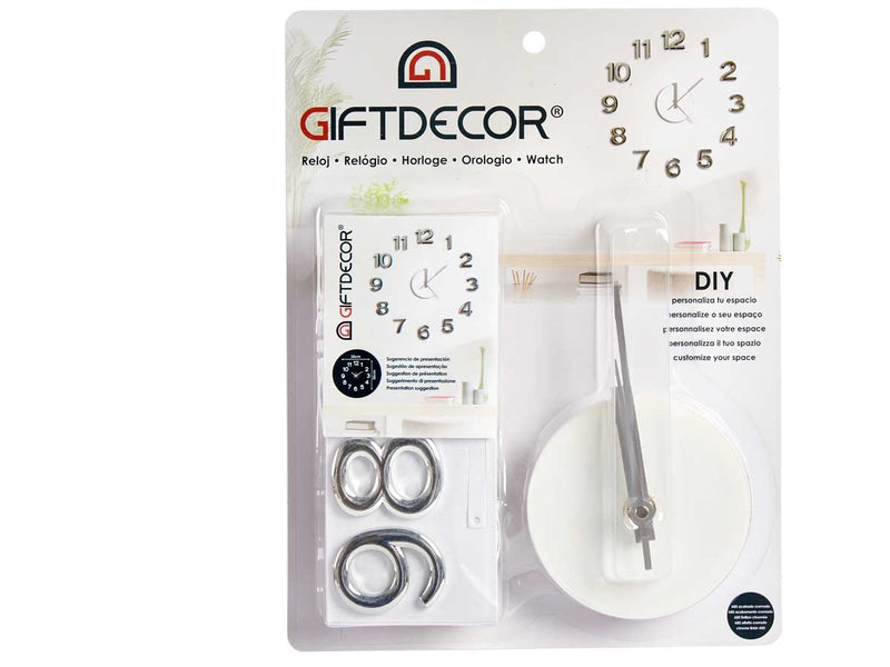 Reloj Pared Numeros Color Plateado