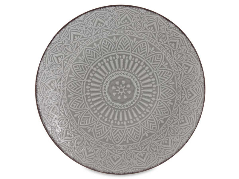 Plato relieve postre gris 22cm