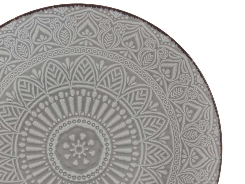 Plato relieve postre gris 22cm