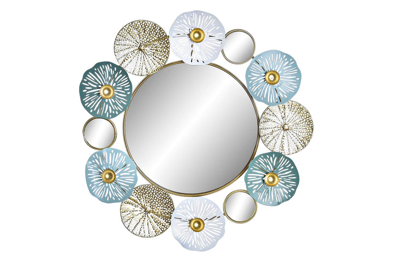 ESPEJO METAL 50X5X51 NENUFAR DORADO