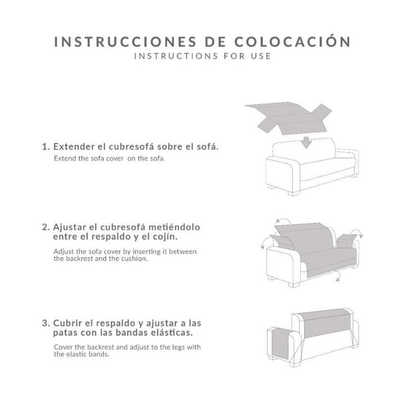 Cubre sofá Bicolor Marron / Crema