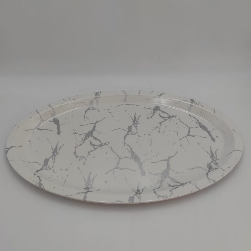 Plato ovalado Melamina Plateado 50 x 32 cm
